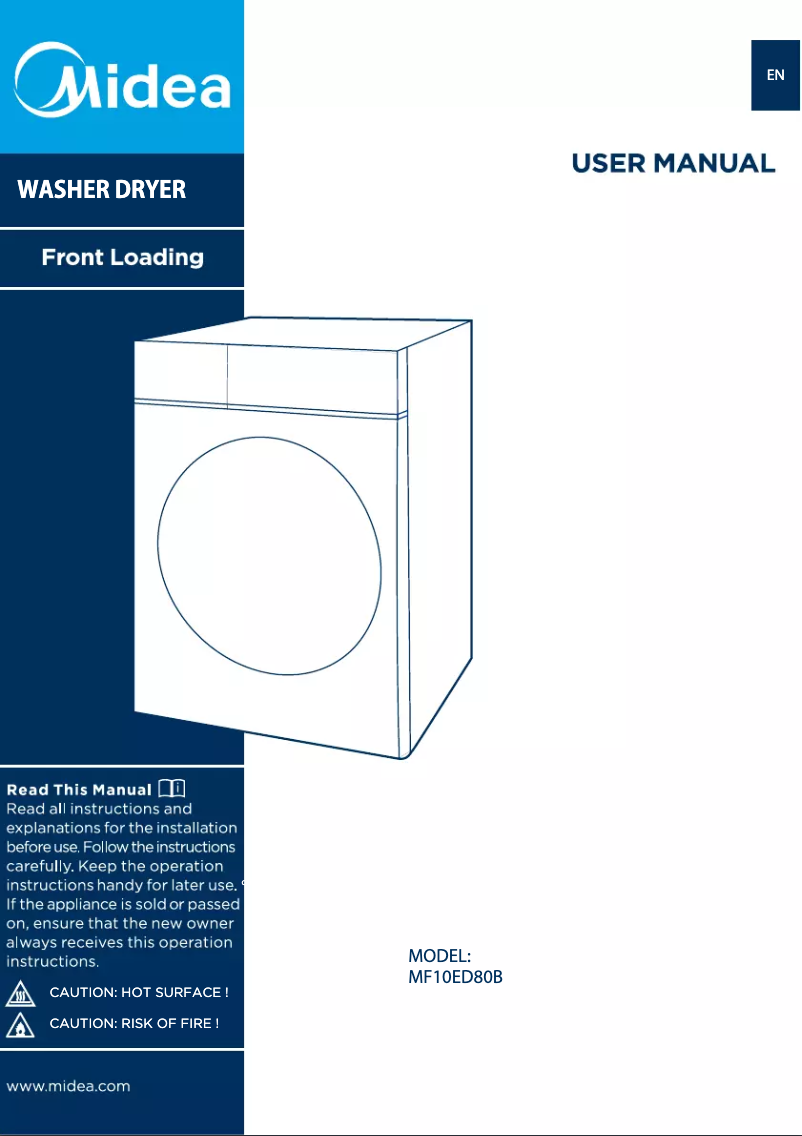 Image de la première page du manuel de l'appareil MF10ED80B