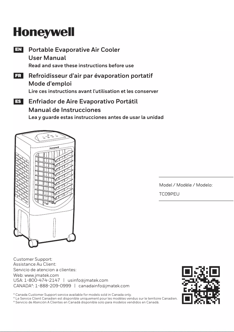 Page n°1 - Manuel utilisateur Honeywell TC09PEU