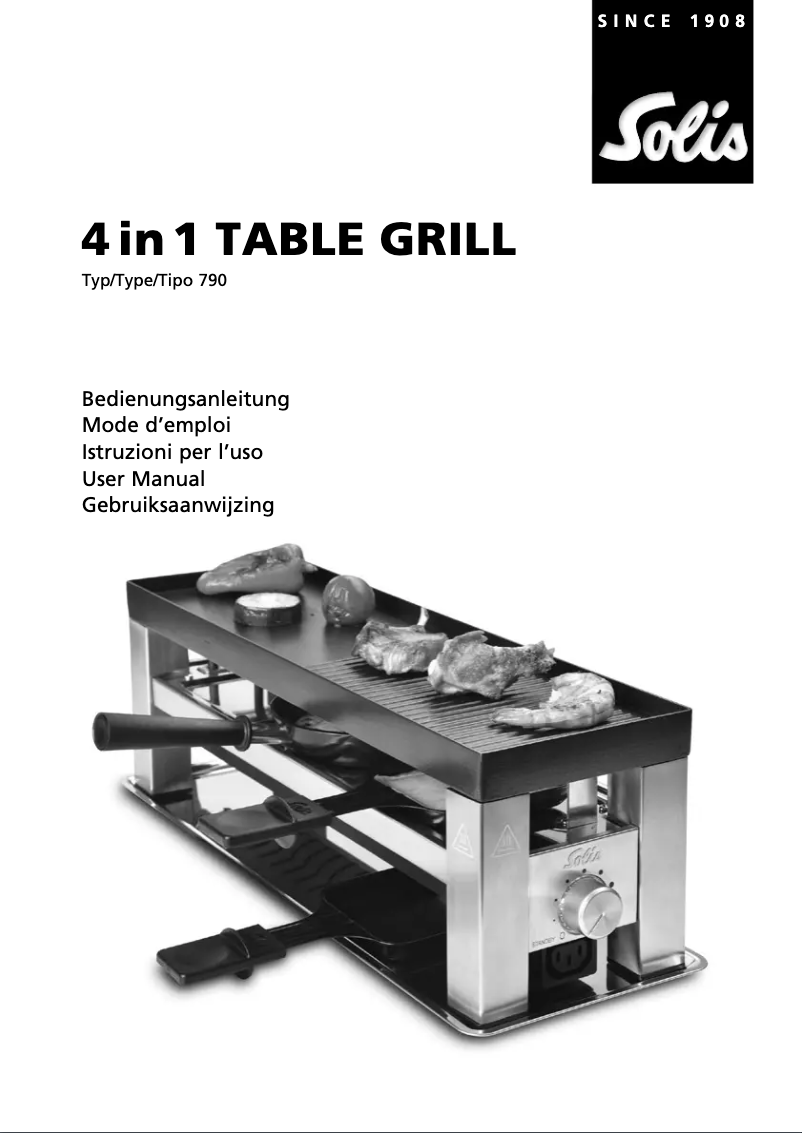 Page n°1 - Manuel utilisateur Solis 4 in 1 Table Grill 790