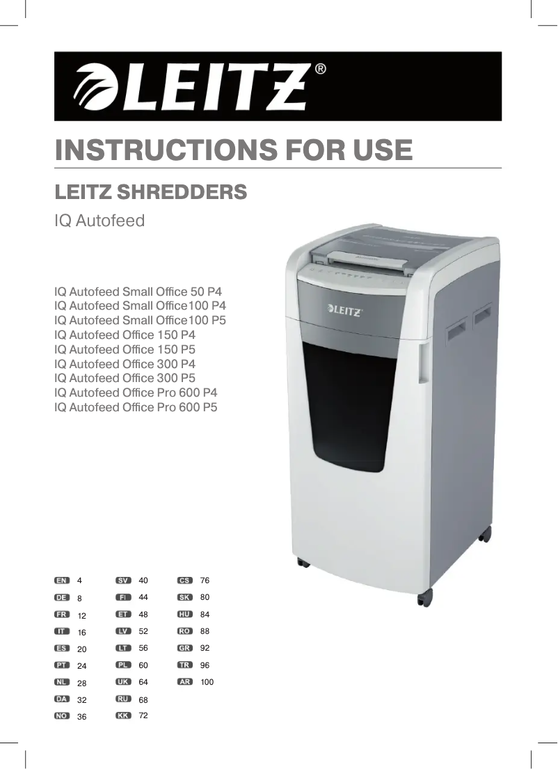 Page n°1 - Manuel utilisateur Leitz IQ Autofeed Small Office 100 P5