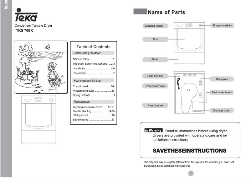 Page 1 de la notice Manuel utilisateur Teka TKS 700 C