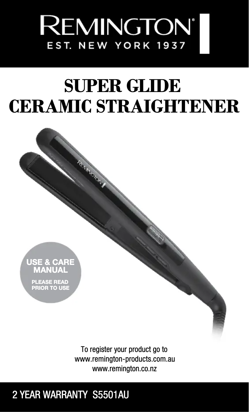 Page 1 de la notice Manuel utilisateur Remington Super Glide S5501AU