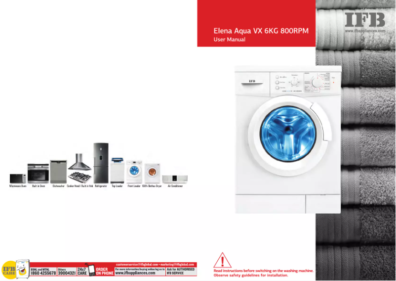 Page 1 de la notice Manuel utilisateur IFB Elena Aqua VX