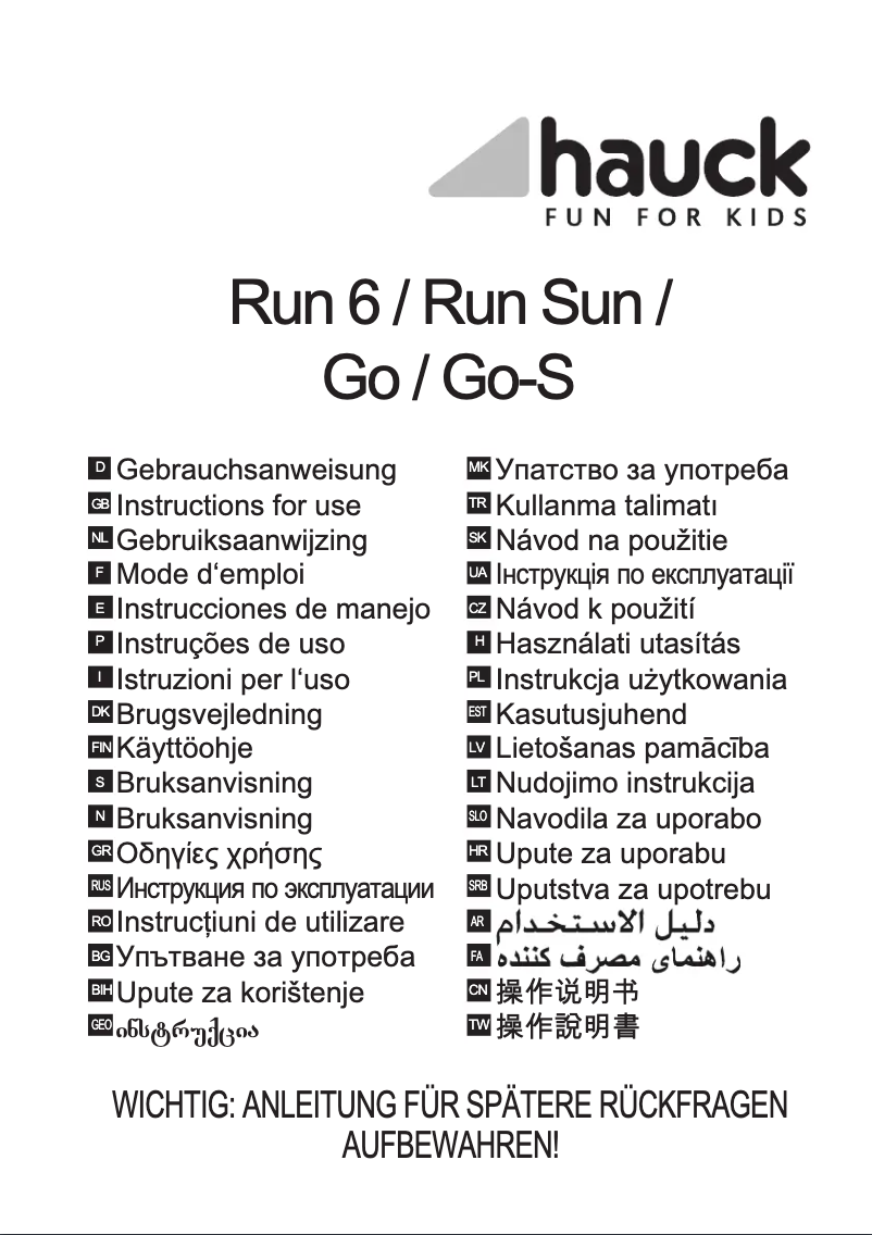 Page n°1 - Manuel utilisateur Hauck Go-S