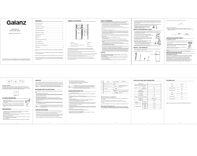 Page n°1 - Mode d'emploi Galanz GLR10TBEEFR