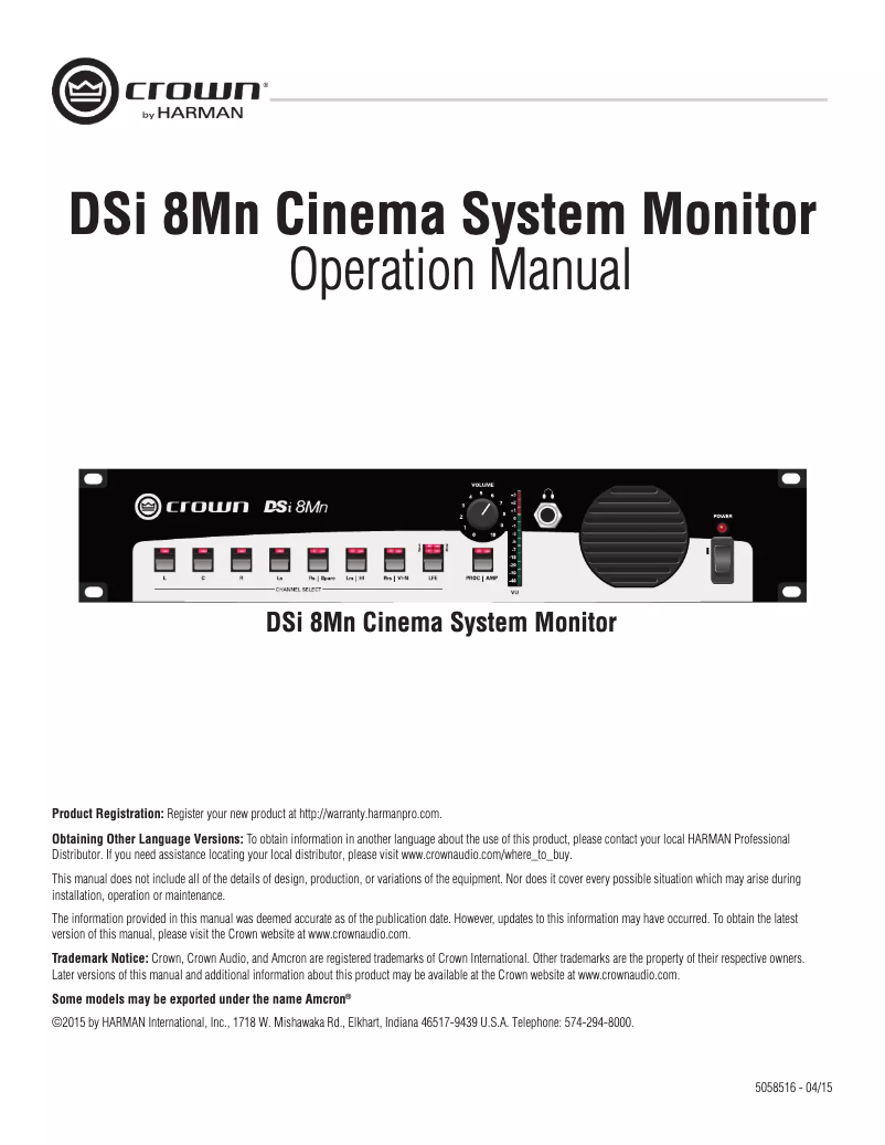 Image de la première page du manuel de l'appareil DSi 8Mn