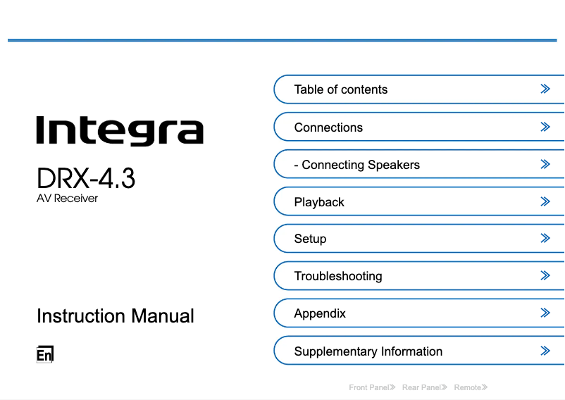 Page n°1 - Manuel utilisateur Integra DRX-4.3