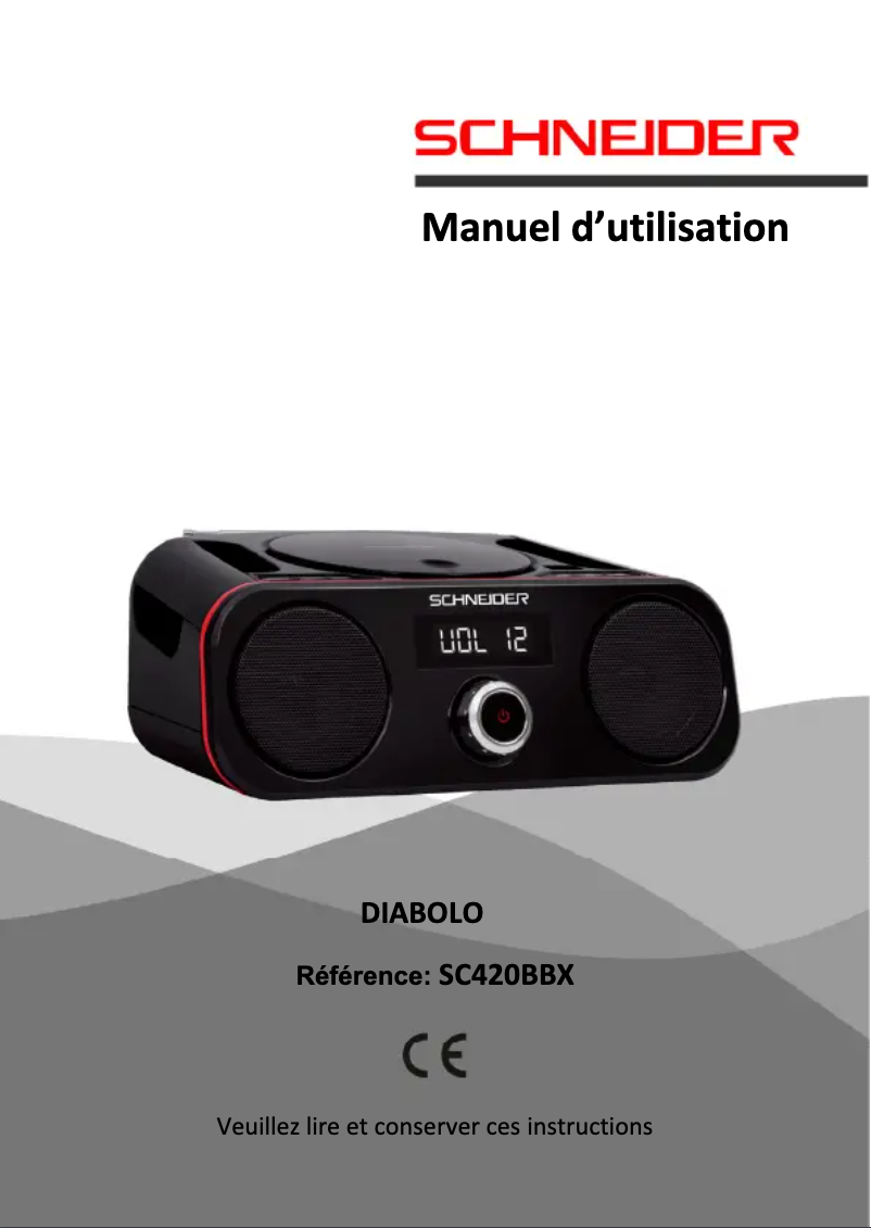 Page n°1 - Manuel utilisateur Schneider Diabolo SC420BBXBLK