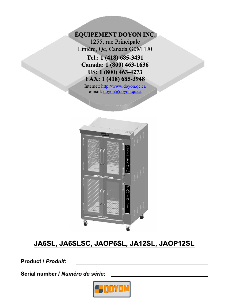 Page n°1 - Manuel utilisateur Doyon JA6SL