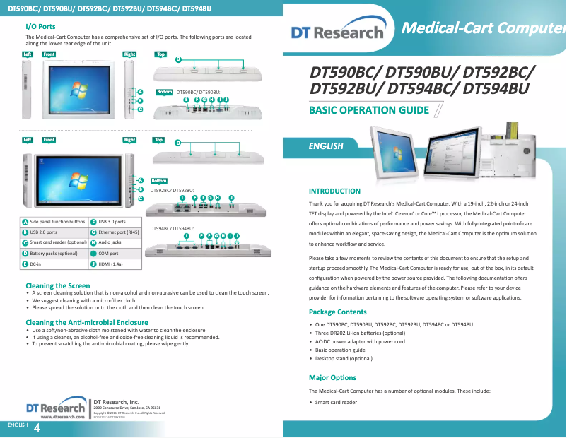 Page 1 de la notice Manuel utilisateur DT Research DT590BU