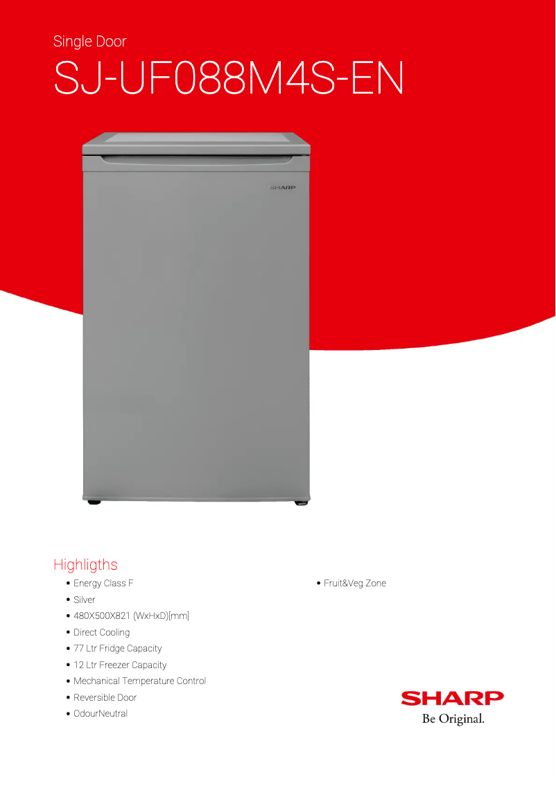 Image de la première page du manuel de l'appareil SJ-UF088M4S-EN