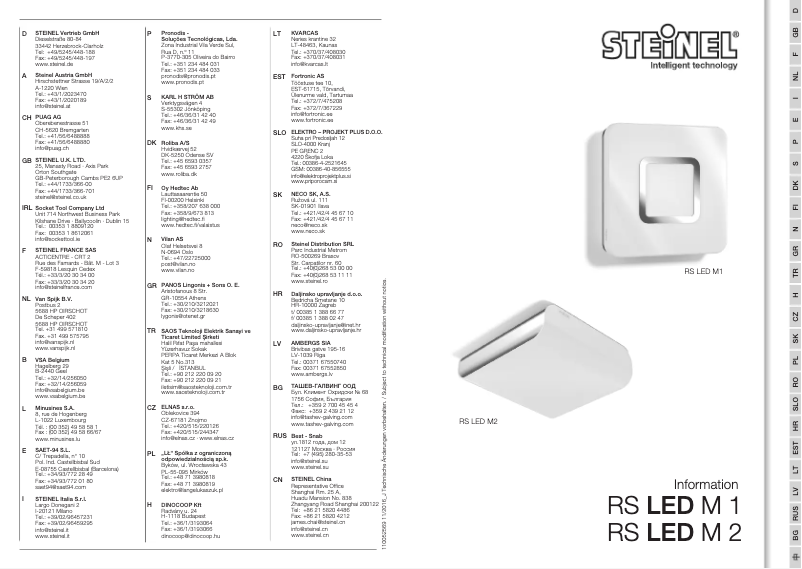Page 1 de la notice Manuel utilisateur Steinel RS LED M2