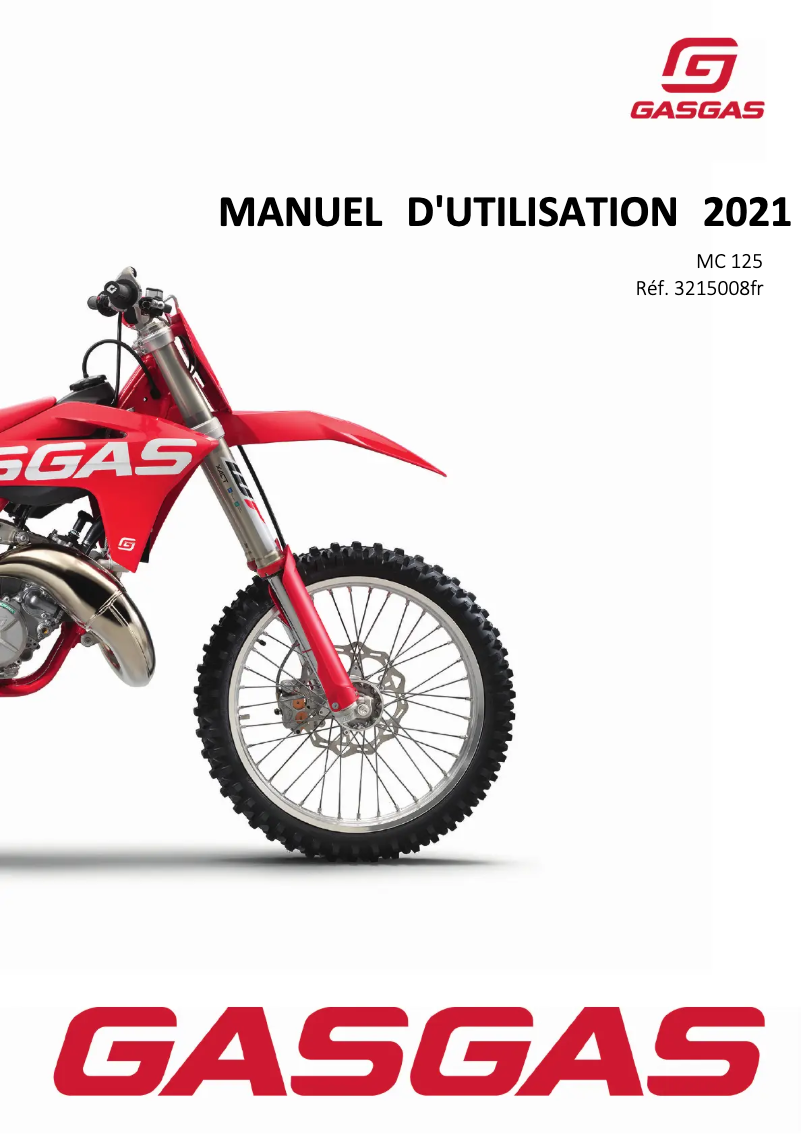 Page 1 de la notice Manuel utilisateur GasGas MC 125 (2021)