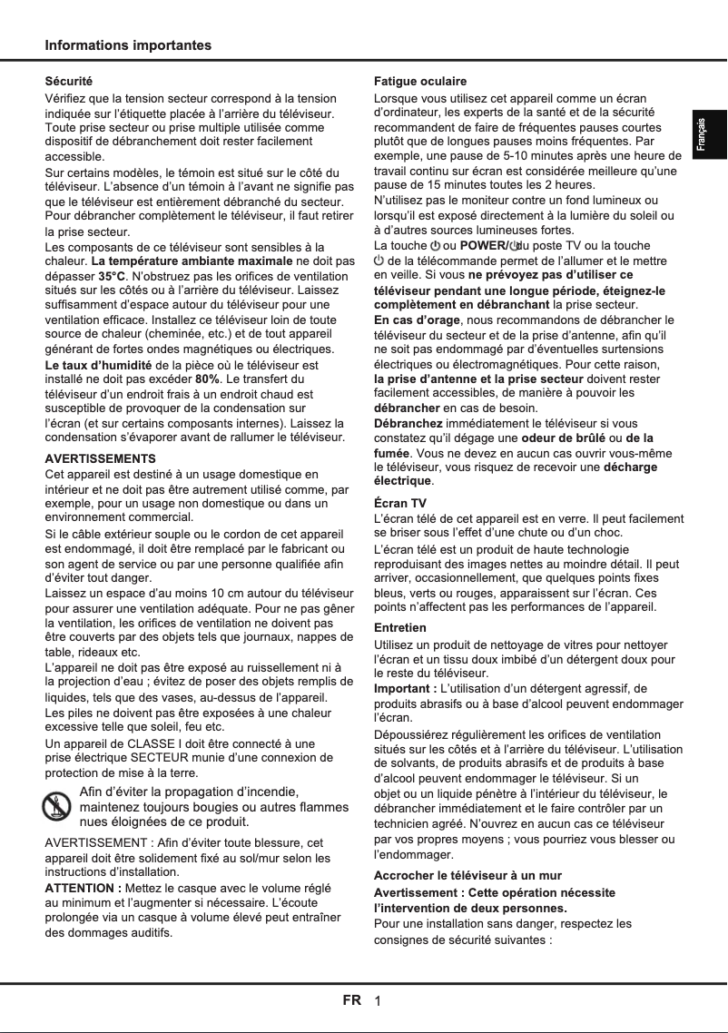 Page n°1 - Manuel utilisateur TCL U58S7806S