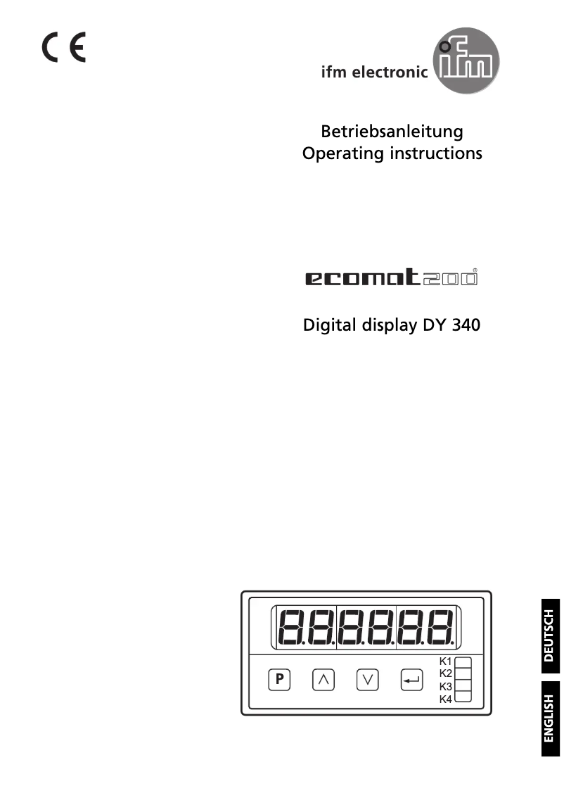 Page 1 de la notice Manuel utilisateur IFM Ecomat 200 DY340