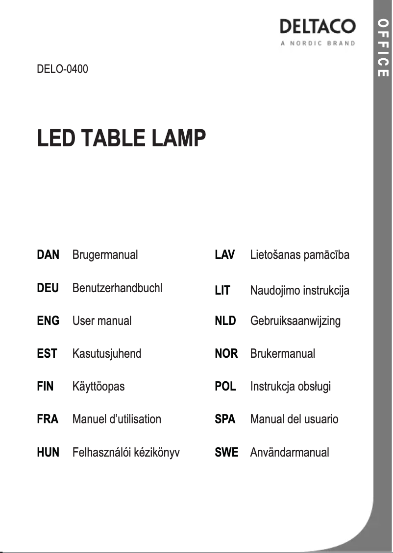 Page 1 de la notice Manuel utilisateur Deltaco DELO-0400