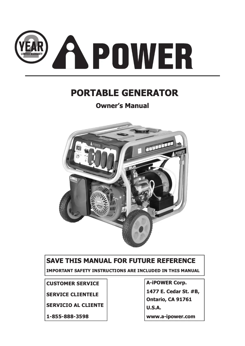 Page 1 de la notice Manuel utilisateur A-iPower SUA4500