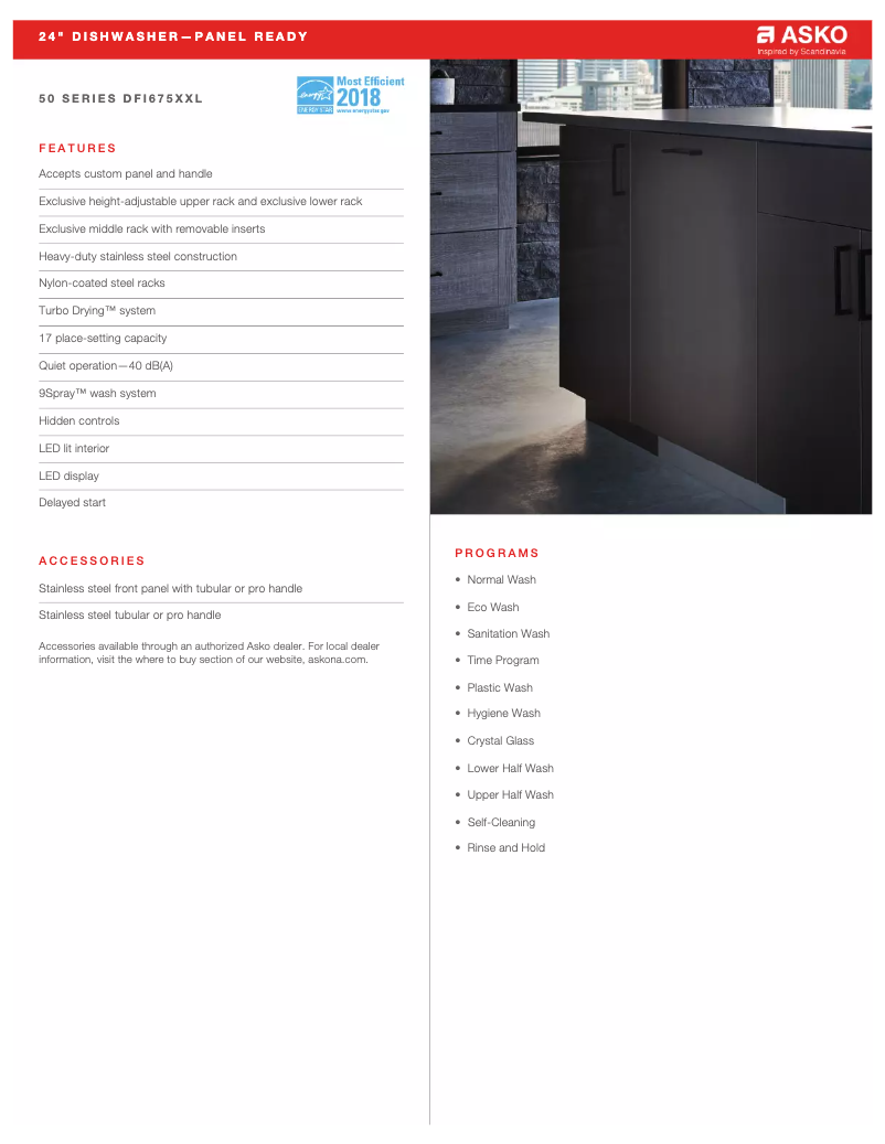 Page n°1 - Fiche technique Asko DFI675XXL