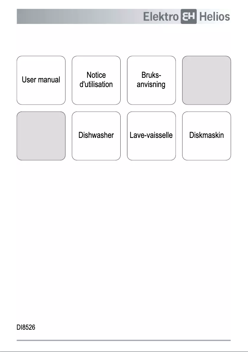 Page 1 de la notice Manuel utilisateur Elektro Helios DI8526
