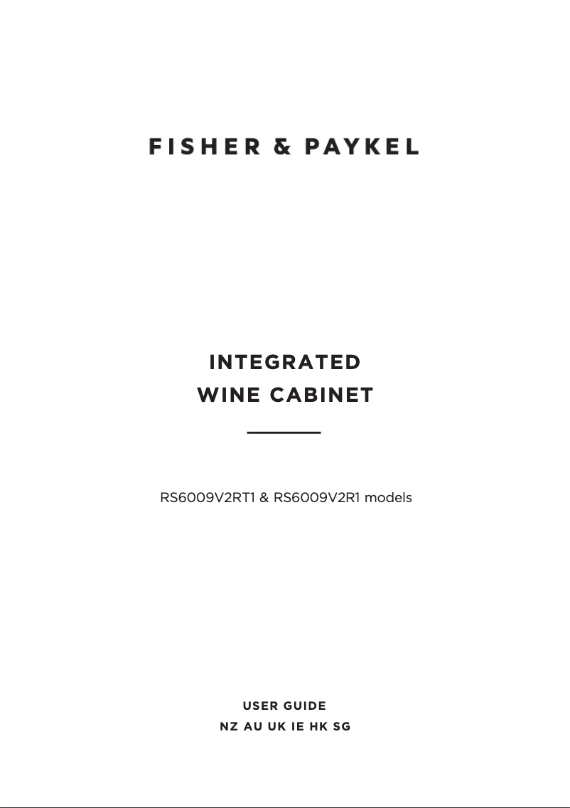 Page 1 de la notice Manuel utilisateur Fisher & Paykel RS6009V2R1