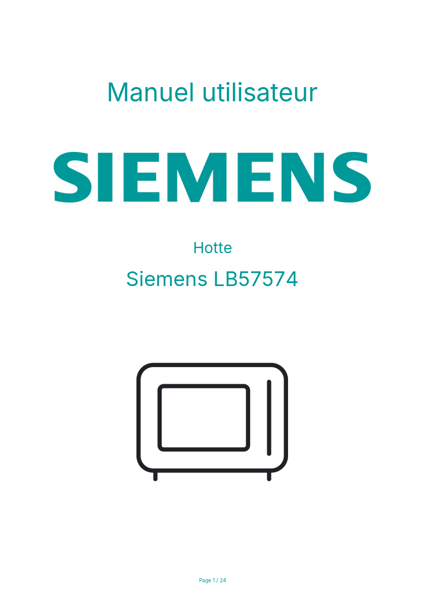 Page n°1 - Manuel utilisateur Siemens LB57574