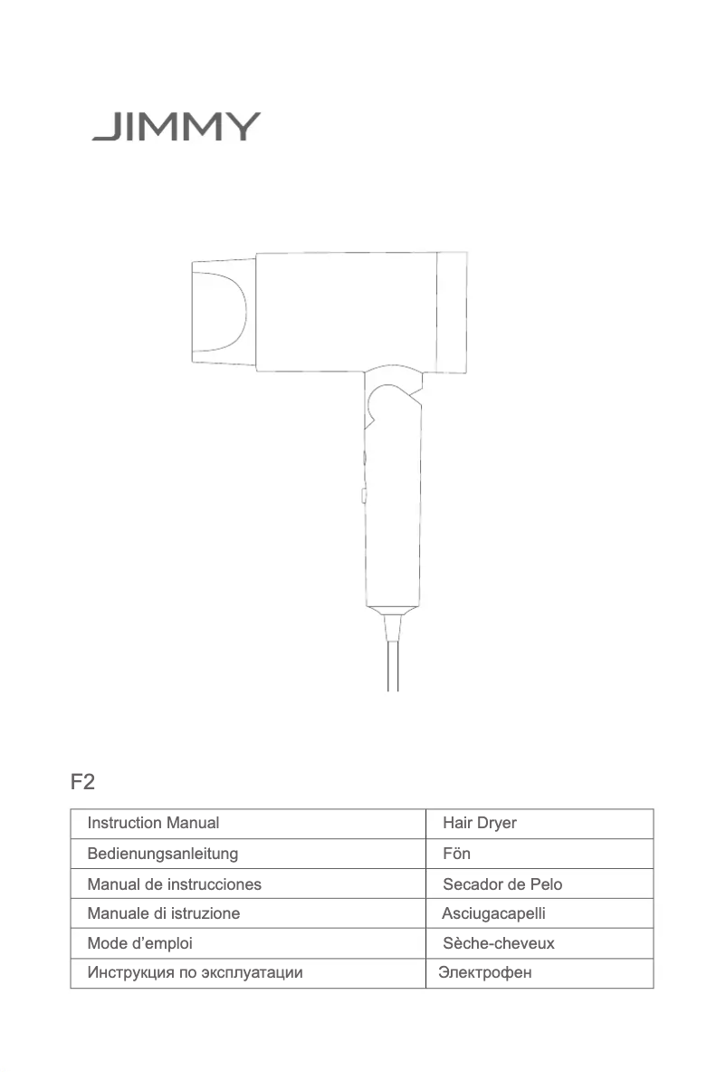 Page 1 de la notice Manuel utilisateur JIMMY F2
