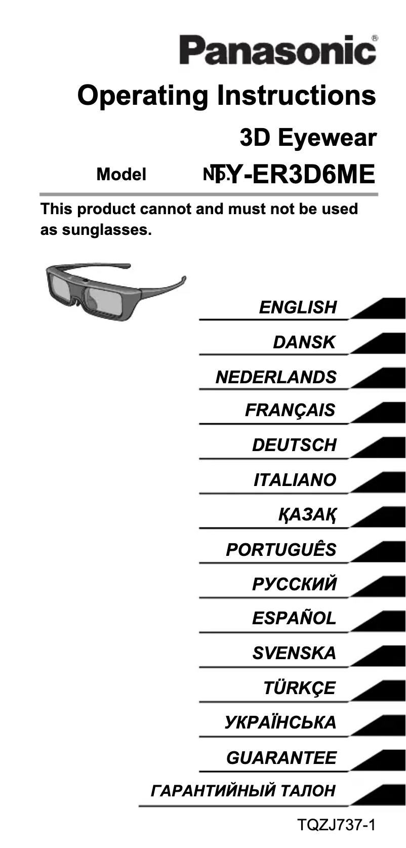 Page 1 de la notice Manuel utilisateur Panasonic TY-ER3D6ME