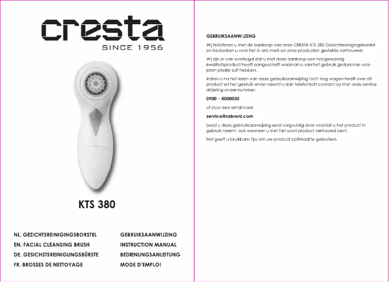 Page n°1 - Manuel utilisateur Cresta KTS 380