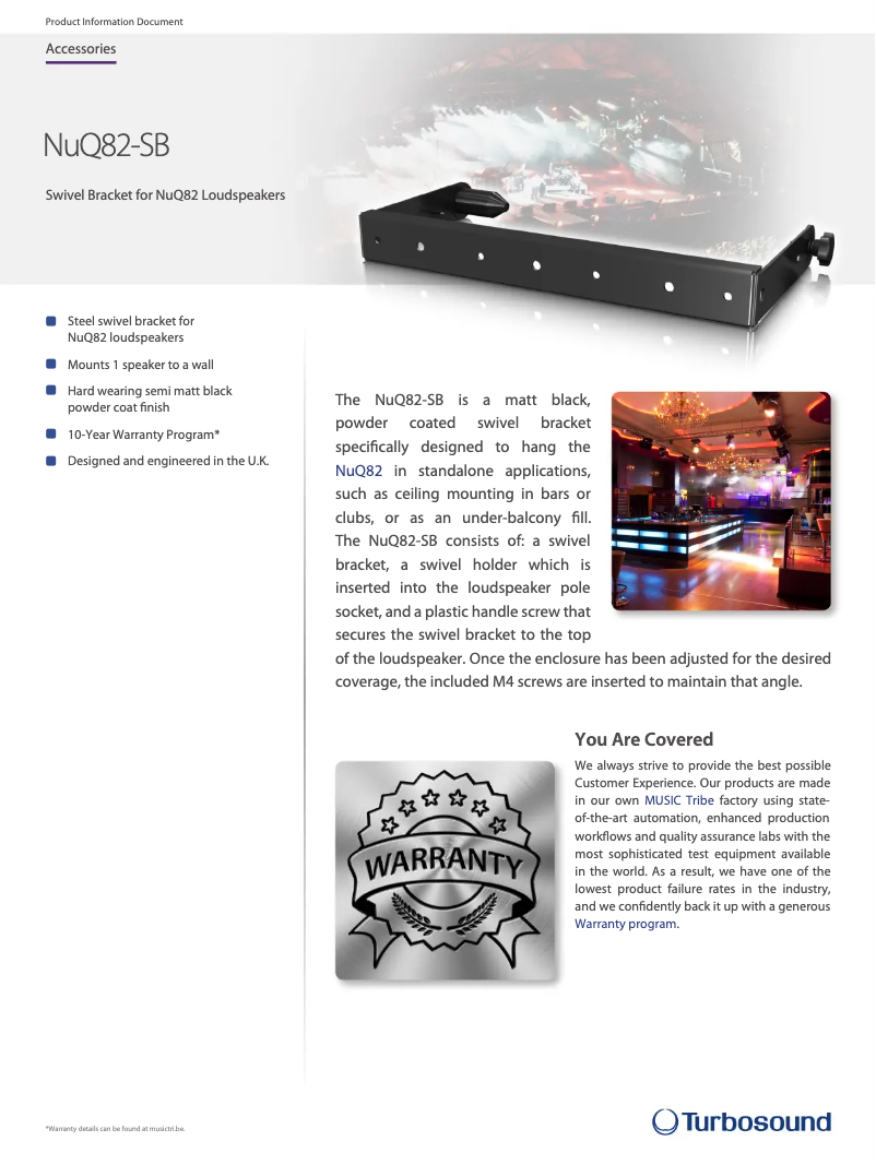 Page n°1 - Fiche technique Turbosound NuQ82-SB