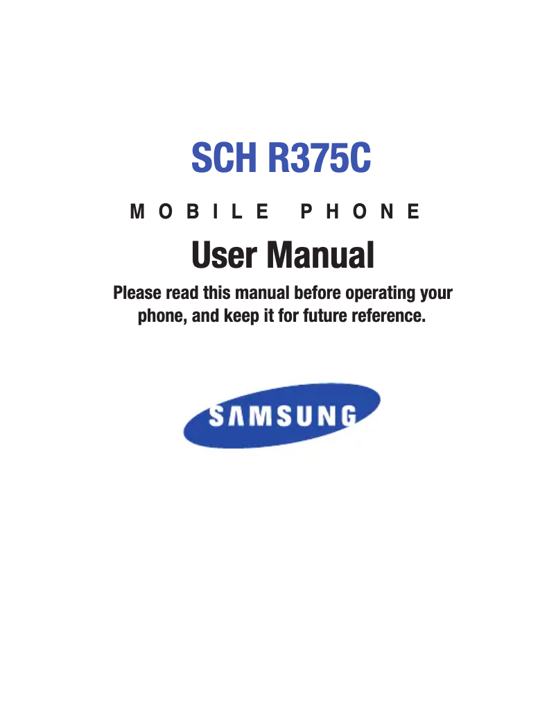 Page n°1 - Manuel utilisateur Samsung SCH-R375C