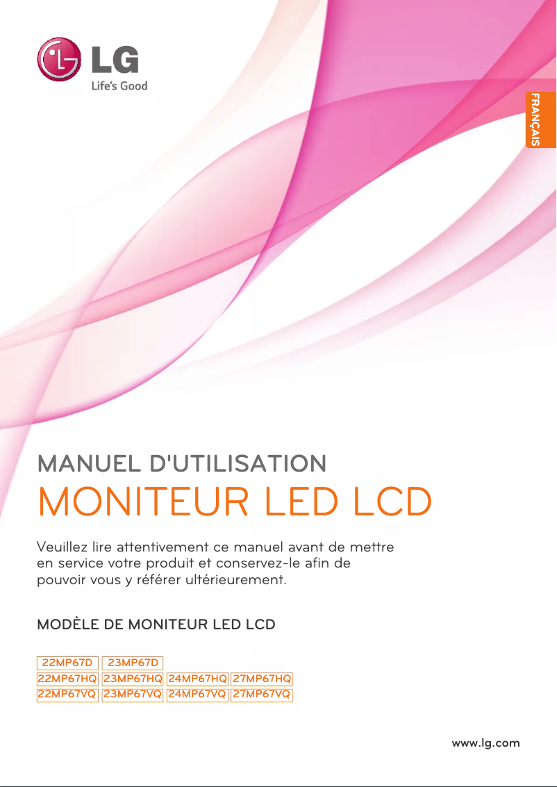 Page 1 de la notice Manuel utilisateur LG 24MP67HQ