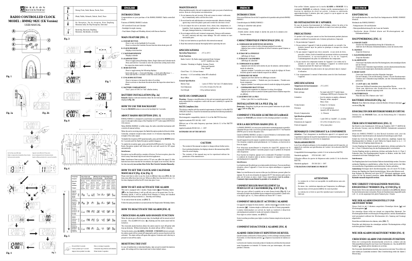 Page n°1 - Manuel utilisateur Oregon Scientific RM982