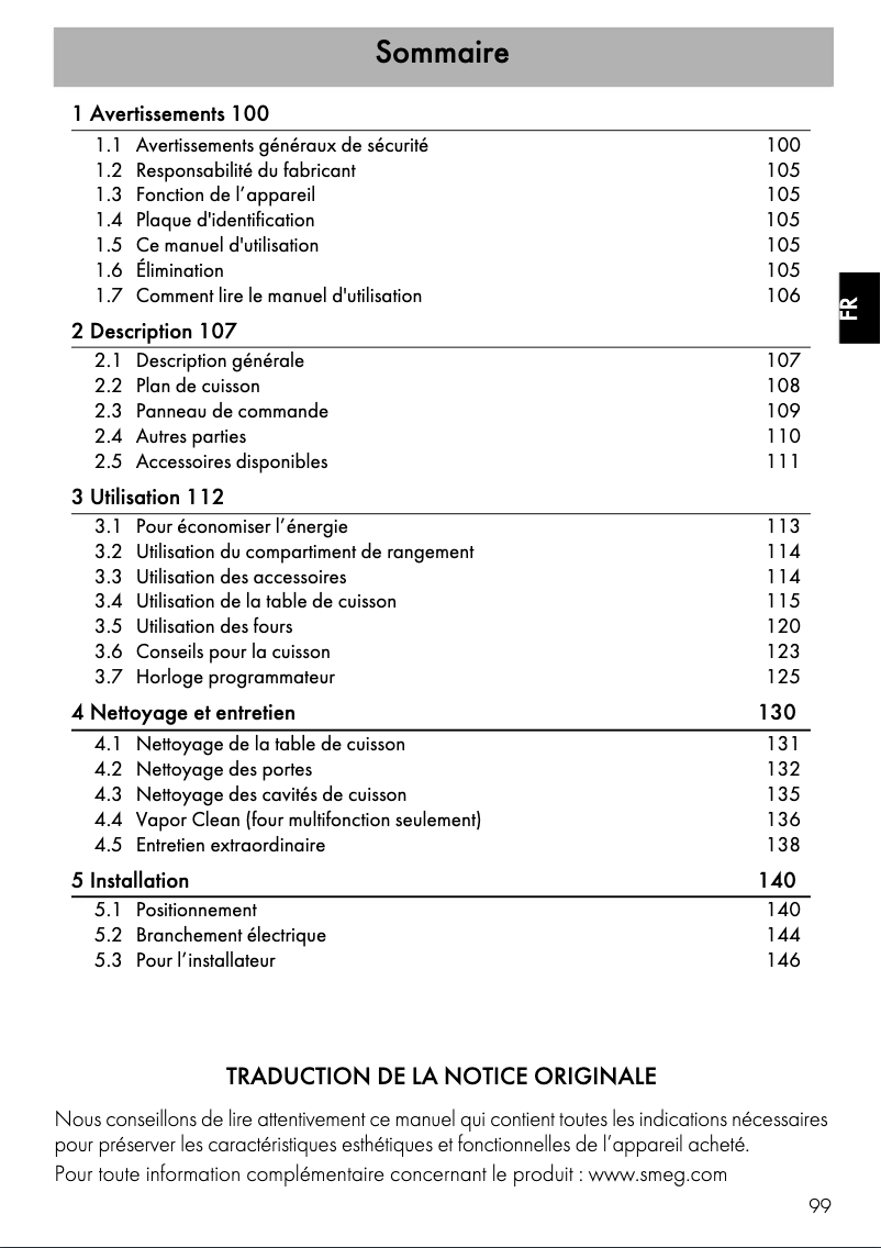 Image de la première page du manuel de l'appareil TR4110IX-1