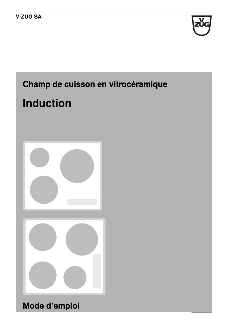 Page 1 de la notice Mode d'emploi V-Zug GK46TIC