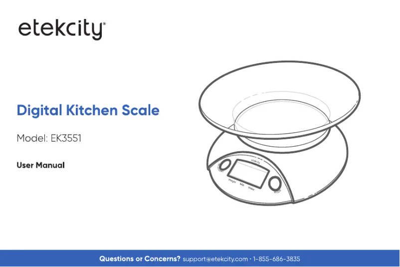 Page n°1 - Manuel utilisateur Etekcity EK3551