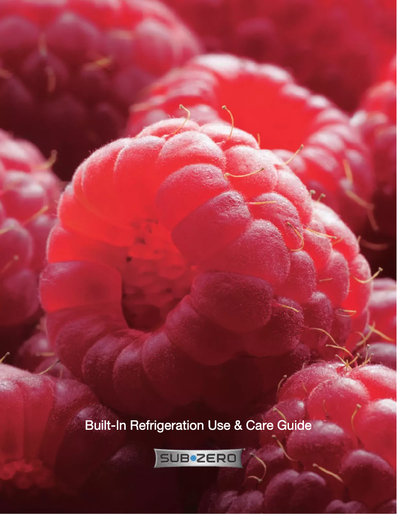 Page n°1 - Manuel d'utilisation et d'entretien Sub-Zero BI-36RG/O-RH