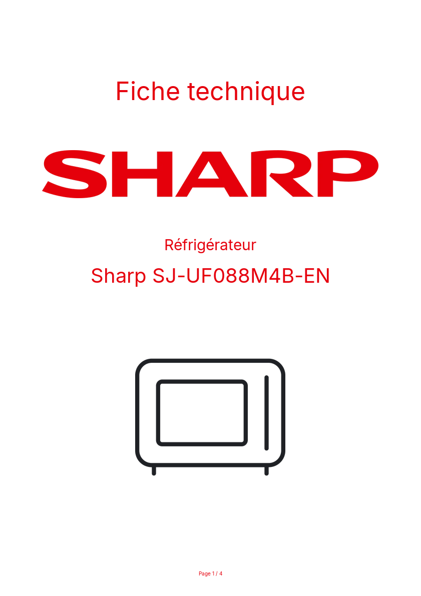 Image de la première page du manuel de l'appareil SJ-UF088M4B-EN