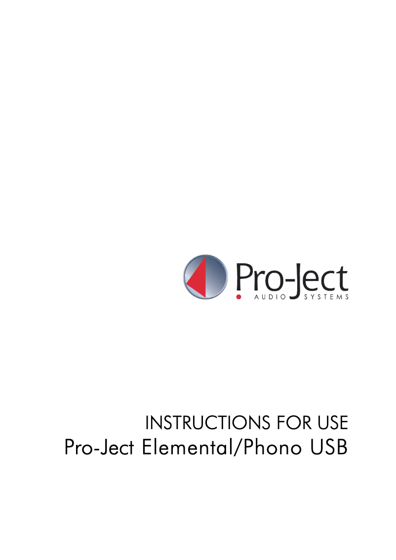 Image de la première page du manuel de l'appareil Elemental Phono USB