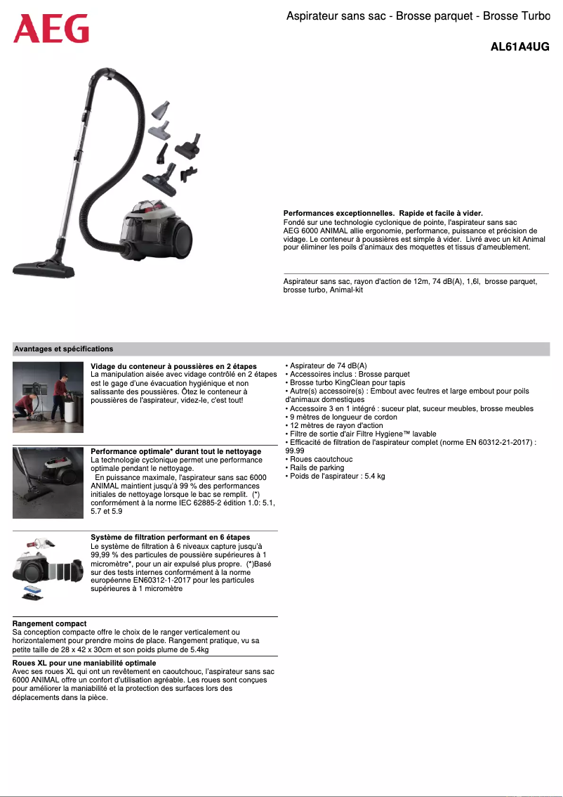 Image de la première page du manuel de l'appareil AL61A4UG