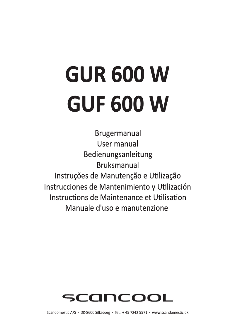 Page n°1 - Manuel utilisateur Scancool GUR600W