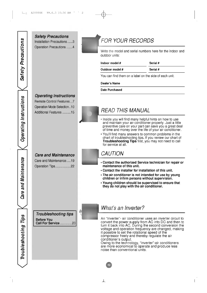 Page n°1 - Manuel utilisateur LG LS-J0960NL
