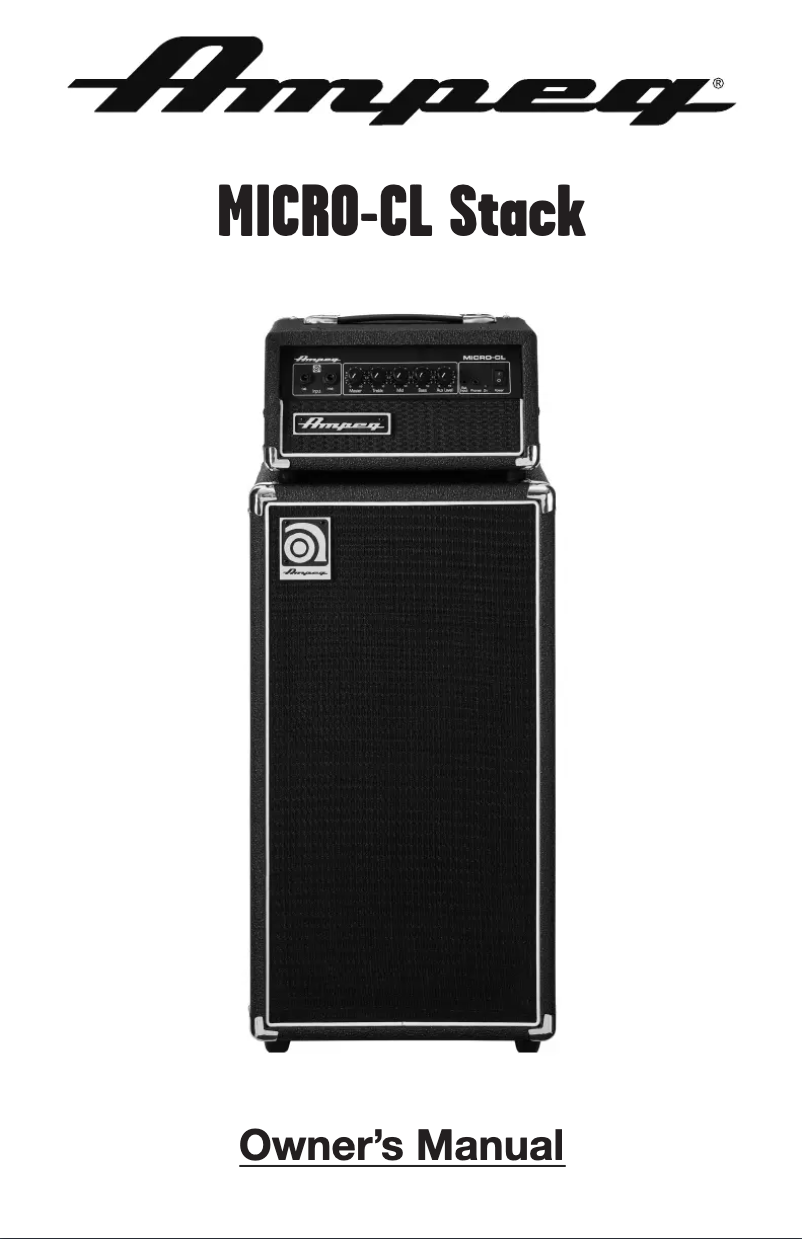 Página 1 del manual Manual de usuario Ampeg MICRO-CL Stack