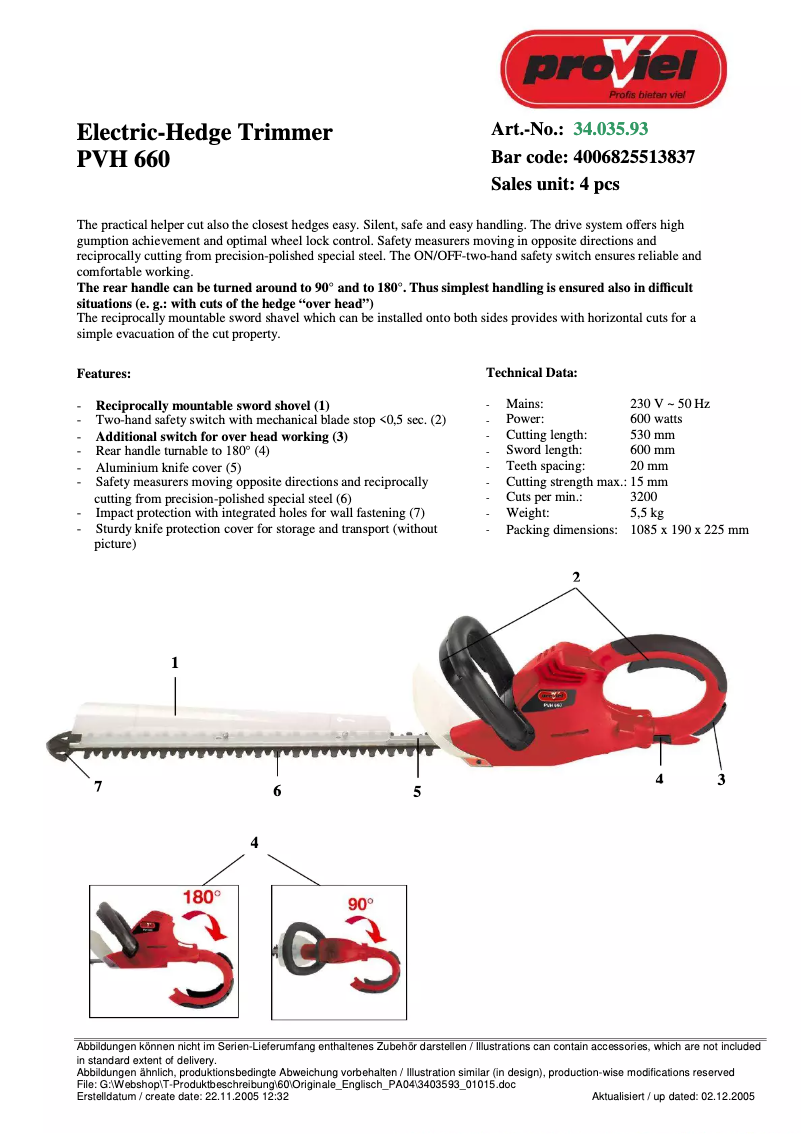 Página 1 del manual Manual de usuario Proviel PVH 660