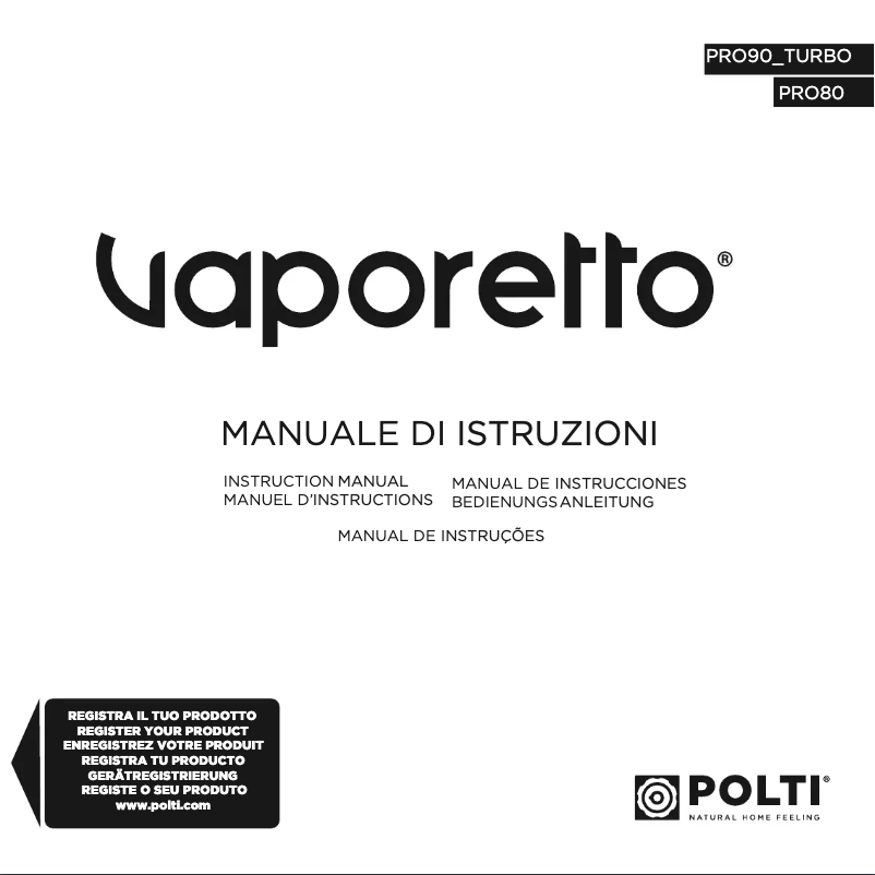 Page n°1 - Manuel utilisateur Polti Vaporetto Pro 90 Turbo