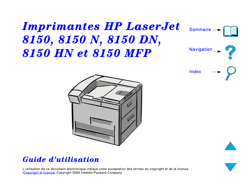 Image de la première page du manuel de l'appareil LaserJet 8150