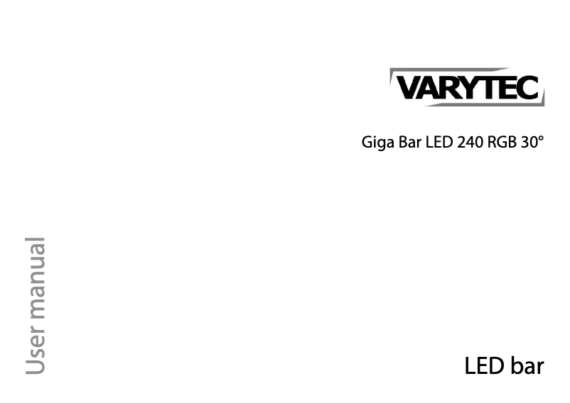 Page 1 de la notice Manuel utilisateur Varytec Giga Bar LED 240
