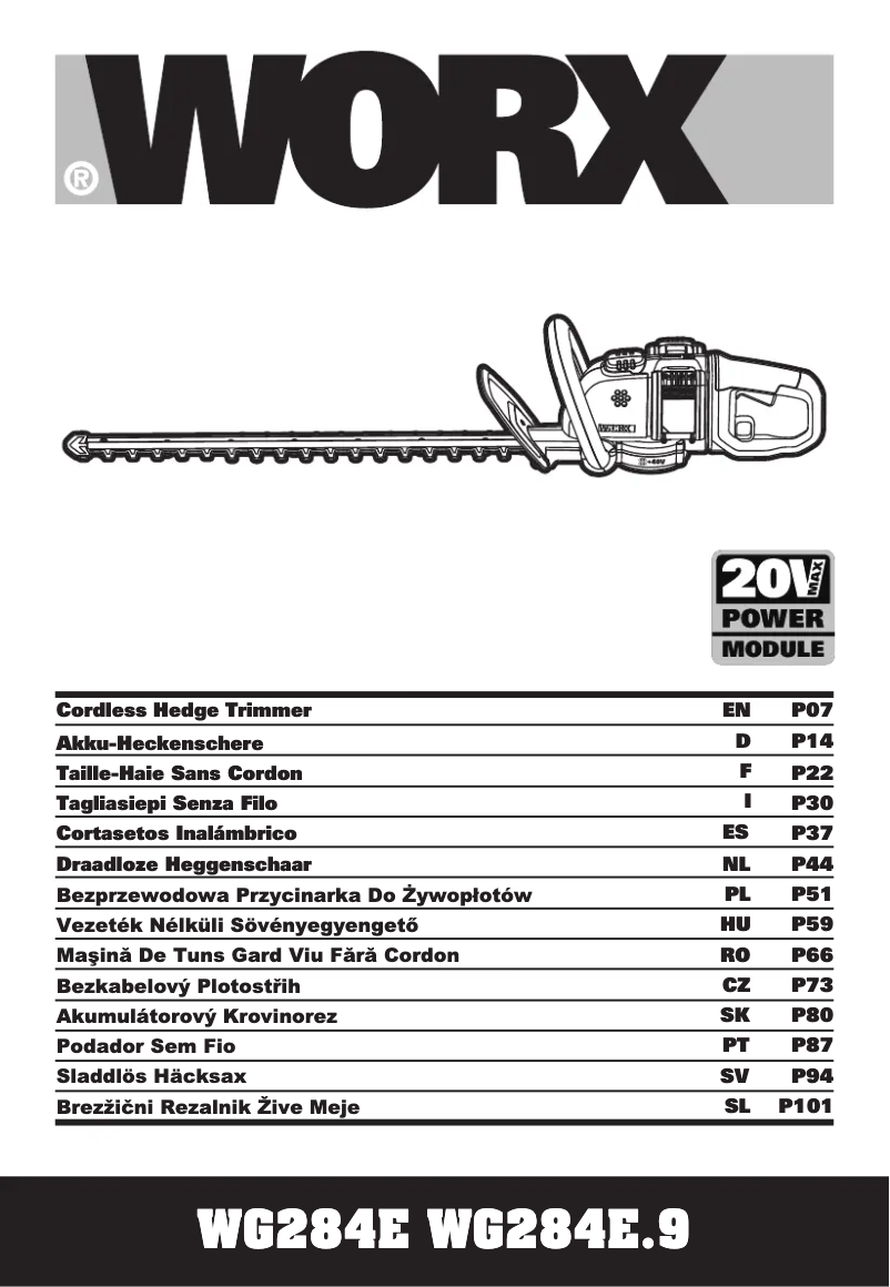 Page 1 of the manual User Manual Worx WG284E