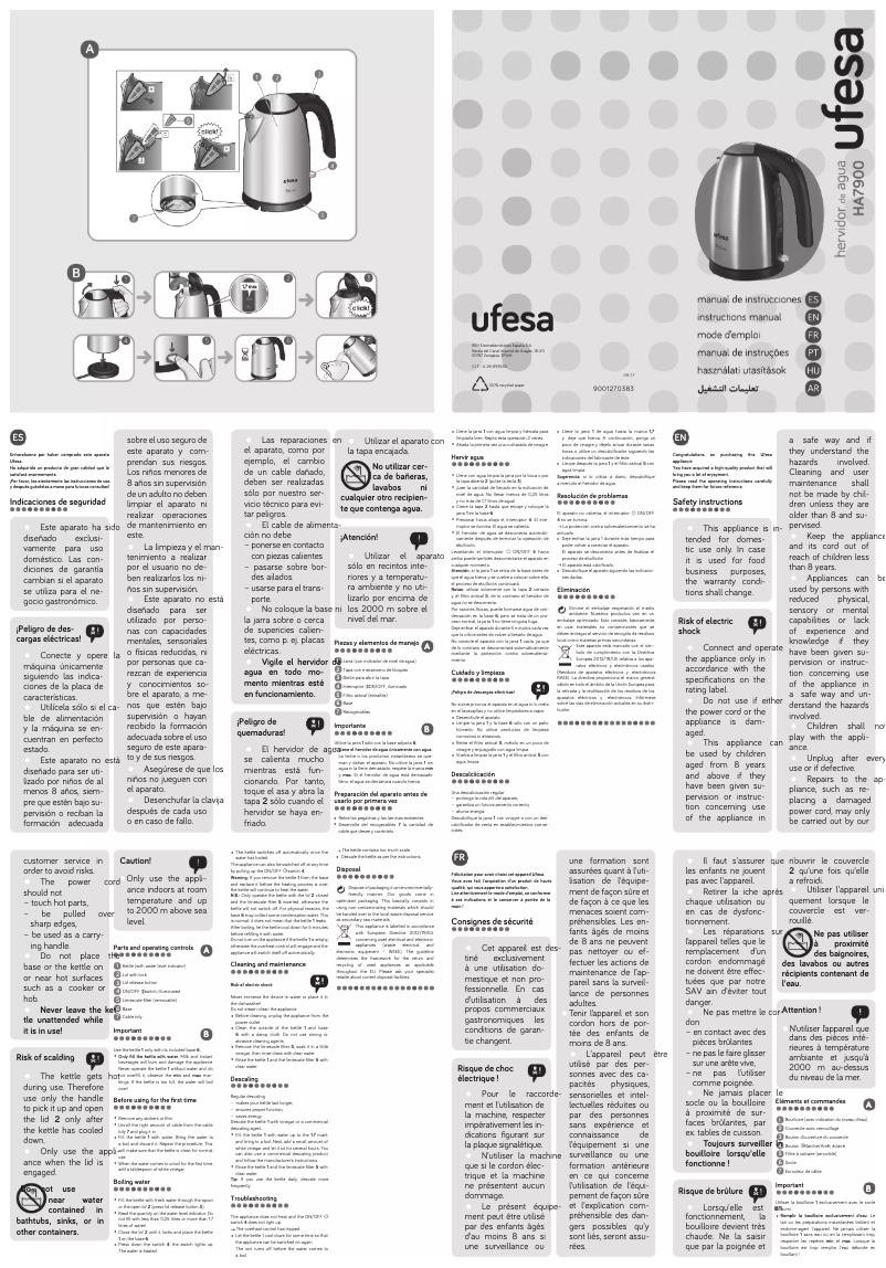 Page n°1 - Manuel d'utilisation et d'entretien Ufesa HA7900