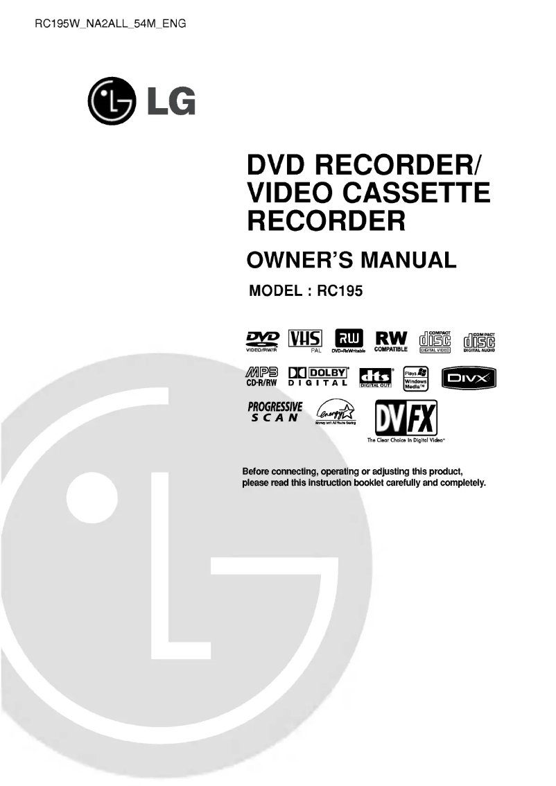 Página 1 del manual Manual de usuario LG RC195