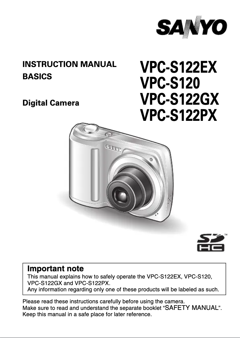 Image de la première page du manuel de l'appareil VPC-S122PX